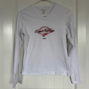 Reebok Detroit Red Wings Women’s Long Sleeve Hockey Tee White Red Size S